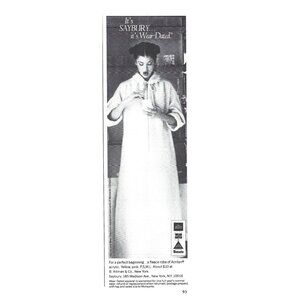 Saybury Yellow Wear Dated Fleece Robe Acrilan Acrylic Print AD 1970s